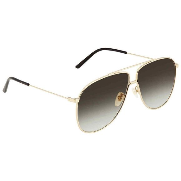 NEW Gucci Brown and Gold Aviator Men's Sunglasses - Picture 1 of 4